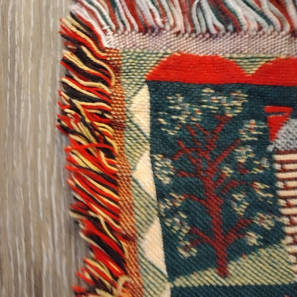 Vintage Bob Timberlake Christmas Family Home Tapestry Thick Throw Blanket 46x68